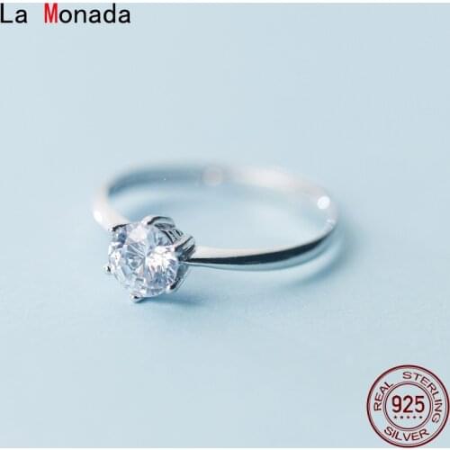 La Monada 58-60mm Women Ring 925 Sterling Silver Minimalist Rings For Women 925 Silver Fine Jewerly Rings Woman Resizable Wish