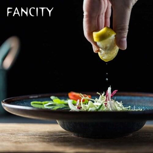 FANCITY European-style creative personality ceramic western-style pasta plate soup plate straw hat plate flying saucer plate hou