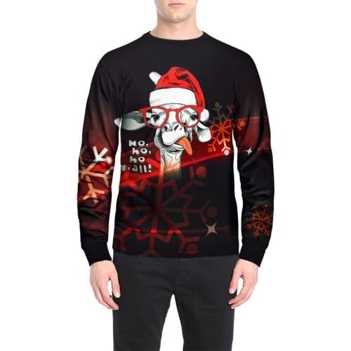 Men Jacket Christmas Costume Alpaca Funny Printing Hoodies Plus Size Adult Coat Multy Sizes Holiday Hoodies Halloween Costume