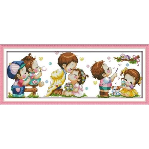 Happy wedding cross stitch kit cartoon 14ct 11ct count print canvas stitching embroidery DIY handmade needlework