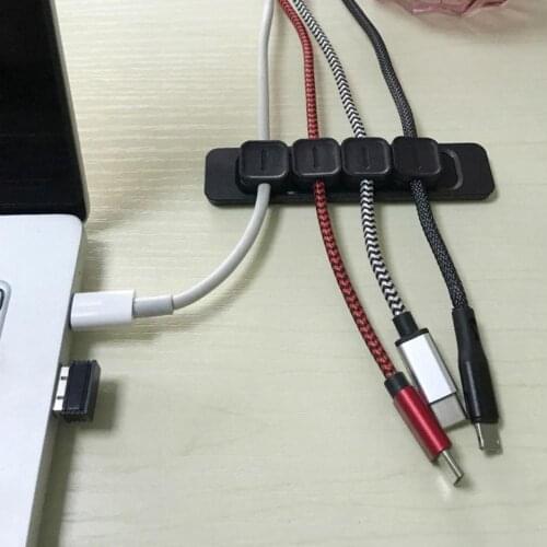 Desktop Cord Manager Data Cable Fixed Buckle Charging USB Cable Wrapper Device Wire Winder Earphone Cable Hub Cord Organizer