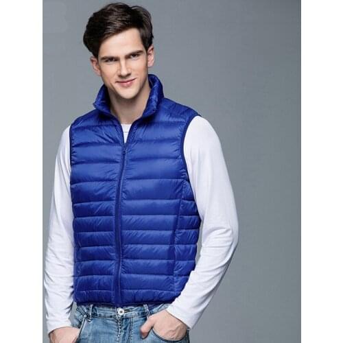 2021 New Mens Winter Coat 90% White Duck Down Vest Portable Ultra Light Sleeveless Jacket Portable Waistcoat for Men