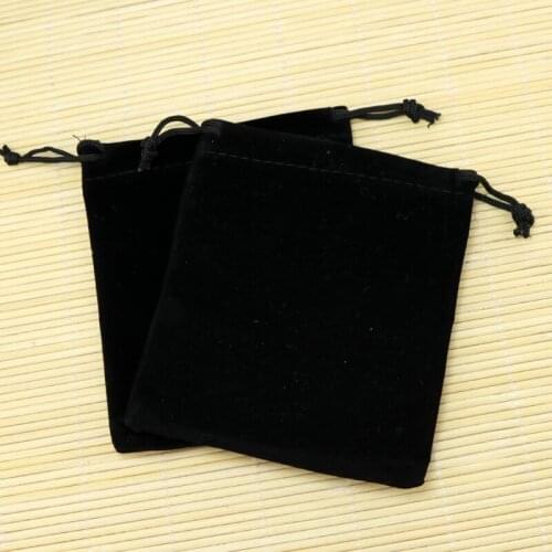 Wholesale 50pcs/lot 10x16cm Drawstring Black Velvet Bags Pouches Bracelet Jewelry Packaging Bags Wedding Christmas Gift Bags