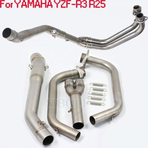 Motorcycle Front Middle Contact Link Connect Exhaust Pipe Tube System Muffler For Yamaha YZF-R3 R25 MT03 2014 2015 2016 Year