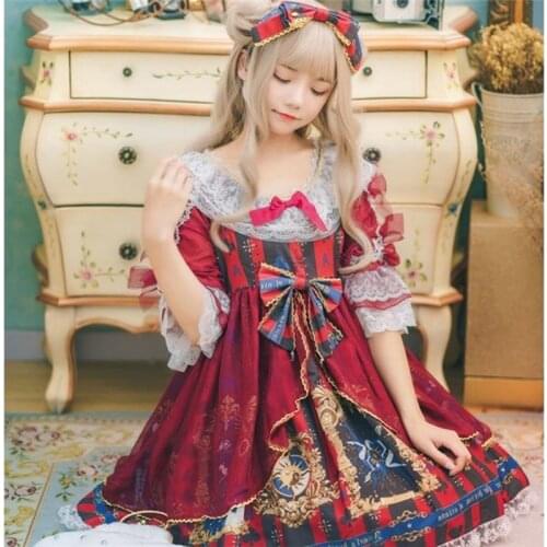 Fly sleeve high waist victorian dress kawaii girl gothic lolita op cosplay luolita dress with 5 colors free shipping new style