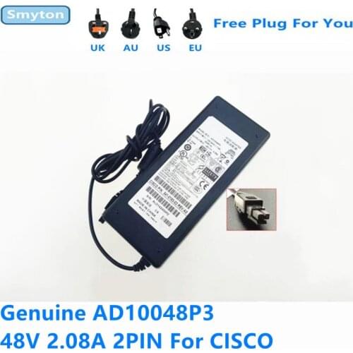 Genuine AC Adapter Charger For CISCO Firewall AD10048P3 48V 2.08A 2PIN Power Supply ASA 5505 ASA5505 341-0183-02 ASTEC Adapter