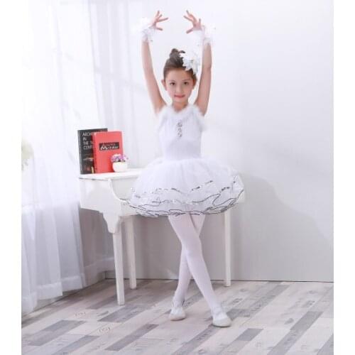White Swan Lake Pancake Classical Professional Ballet Tutu Dancewear Girls Dance Costume Performance Ballet Dress For Children
