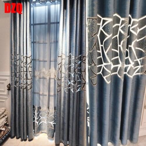 Modern Minimalist Hollow Living Room Embroidered Curtains Finished Bedroom Balcony Window Screen Curtains