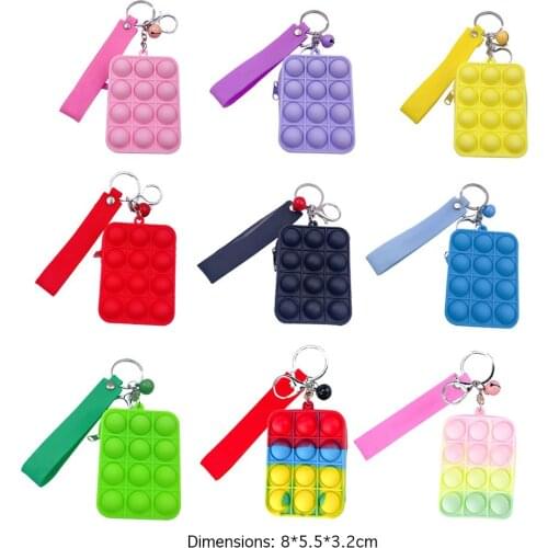 Bag Pops Fidget Toys Silicone Push Bubble Coin Storage Bag Decompression Coin Purse Pouch Bag Keychain Decor Bubble Toys