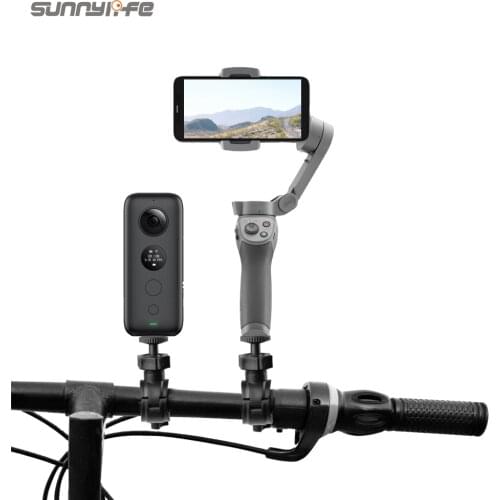 Bicycle Clamp Mount Holder Clip for POCKET 2/FIMI PALM 2/OM 4/Insta360 One X2/X/OSMO Mobile 2/3 Sports Camera Safety Lock
