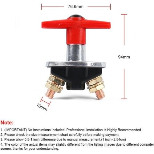 300 Amp Fixed Key Battery Isolator Cut Off Kill Switch 12V - 60V Heavy Duty Electrical Switch