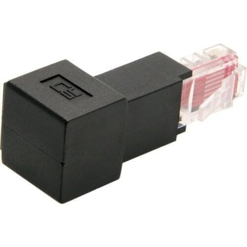 Xiwai Up Angled 90 Degree 8P8C FTP STP UTP Cat 5e Male to Female Lan Ethernet Network Extension Adapter