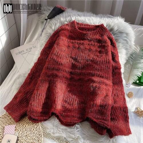 Duckwaver 2020 Pullover Sweater Women Jumper Clothing O-Neck Sweater Female Jumper Pull Top Women Thick Winter Knitted Sweaters
