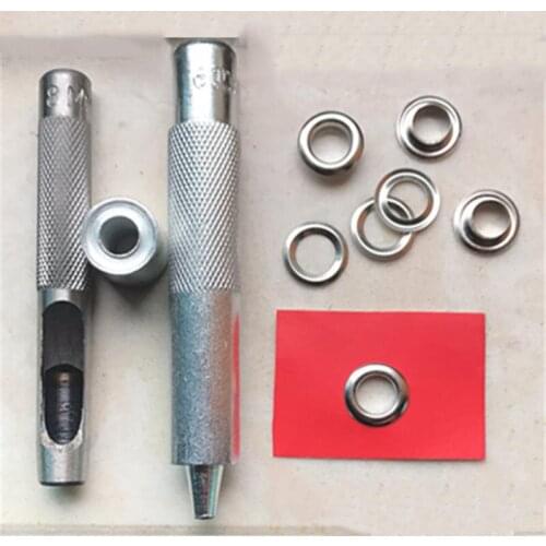 100 Sets Brass Silver 10mm Grommet Eyelet With Washer Install Punch Tool Fit Leather Craft Shoes Belt Cap Accessories