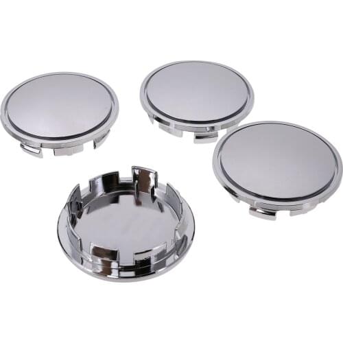 4Pcs Silvery White Car Wheel Hub Cover Wheel Hub Center Caps Rim Cover No Logo Auto Replacement Parts Fit The Wheel of 65mm