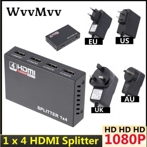 4K HDMI-compatible Splitter 1x4 Full HD 1080P Video HDMI Switch Switcher 1 in 4 out Amplifier Adapter For HDTV PS3 XboxDVD