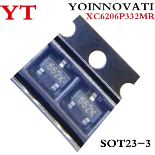50pcs/lot XC6206P332MR (662K) 3.3V/0.5A SOT-23 SMD