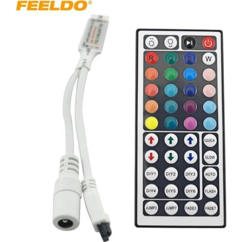 FEELDO Car DC12V Mini IR Wireless Controller with 44 Keys Remote Control For Flexible Tape RGB LED Strip Lights #3945