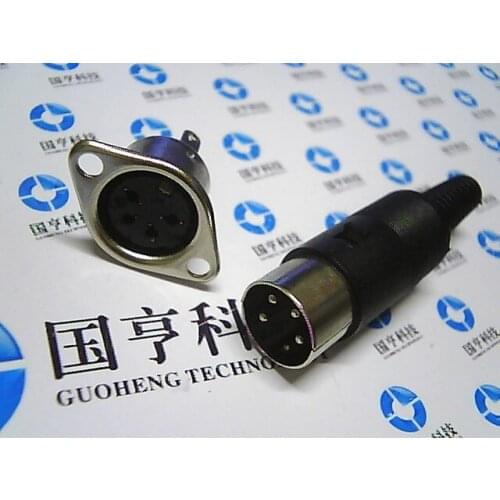 Free shipping S terminal computer plug 4Pin socket short pattern MIDI wires male and female head 5pairs/lot