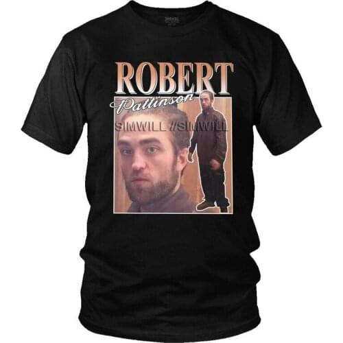 Funny Robert Pattinson Standing Meme T Shirt Men Cotton Tshirt Unique Tee Tops Short Sleeved Vintage Rob T-shirt Clothing Gift