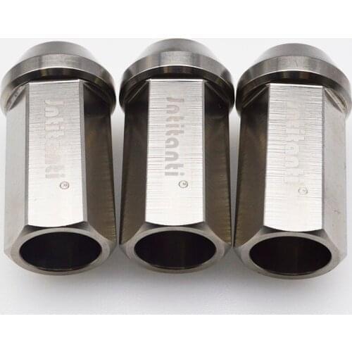 M14*1.25*45 full hex silver Light weight Gr5 titanium wheel nut with open end