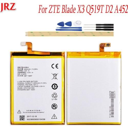 Аккумуляторы для телефонов ZTE Blade X3 JRZ China At AliExpress