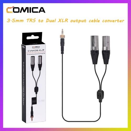 Comica CVM-DS-XLR 3.5 MM TRS TO DUAL XLR Stereo Audio Output Cable for Comica Wireless Lavalier Lapel Microphone System