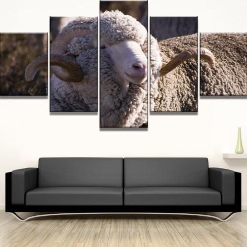 Canvas Paintings 5 Piece HD Print Large Bighorn Sheep Animal Modern Decorative Wall Art for Home Decorations Wall Decor