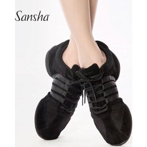 Sansha Classic Split Sole Dance Sneakers Salsa Jazz Modern Dance Lace Up Adult Dancing Shoes S37LS