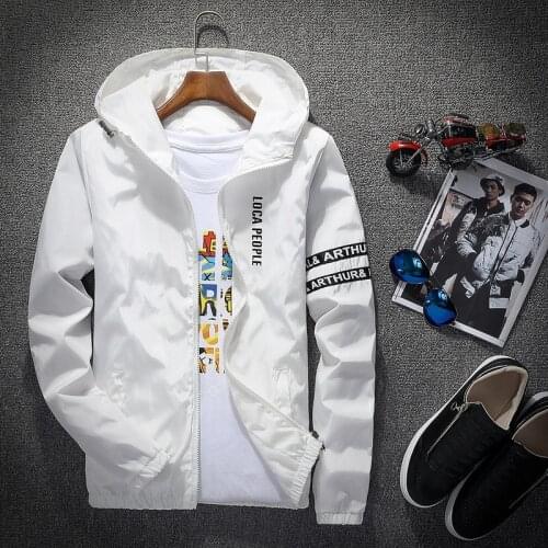 Brand Spring Autumn Men Thin Army Green Jacket With Hooded Slim Fit Yong Men Boy Coat Student Windbreaker Jacket 8 Color 4XL