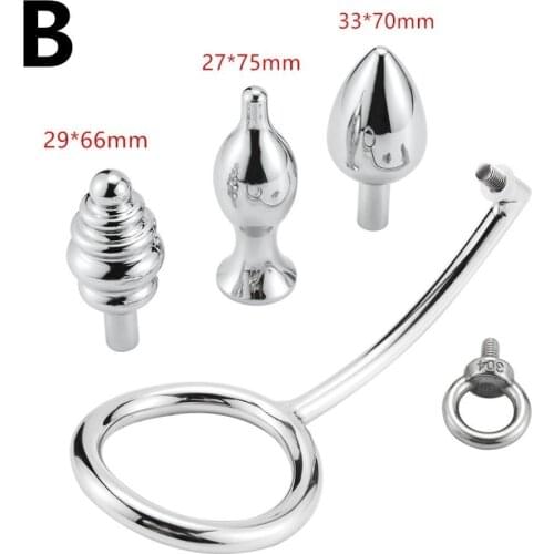 Metal Cock Lock anal hook anal plug anal expansion penis ring Anal sex toys for men prostate massage masturbator drop shipping