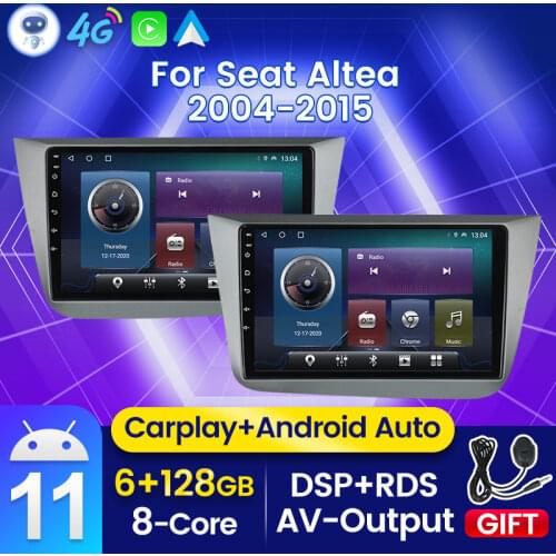 Octa-core Android 11 DSP Carplay Car Multimedia Dvd Player For Seat Altea 2004-2015 GPS Nav Auto Radio Stereo 4G Wifi With Frame