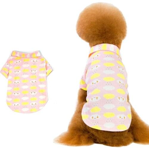 Pet Clothes Pet Pure Cotton POLO Shirts Small Fresh Printed Dog Pajamas Teddy Dog Clothes