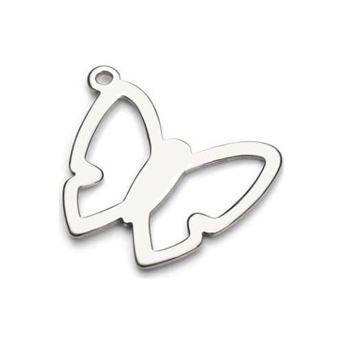 20pcs/lot 16*29mm butterfly stainless steel Connector Metal Alloy Pendant For DIY bracelet Jewelry Making fg4gd