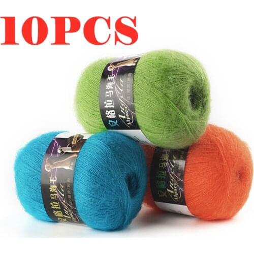 10pcs Filament Wool Yarn Mohair Blended Yarn Acrylic Hand Knitting Yarn High Tenacity