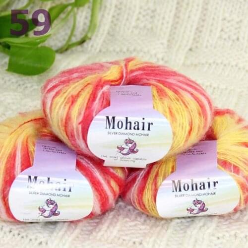 Sale New 3BallsX25g Luxury Soft Mohair Warm Wrap Shawl Hand Knit Crochet Yarn 291-59 Red Yellow Multi