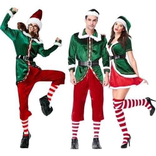 Sexy Christmas Santa Claus Velvet Cosplay Costume New Year Party Xmas Couple Wear Adult Role-play Fancy Dress