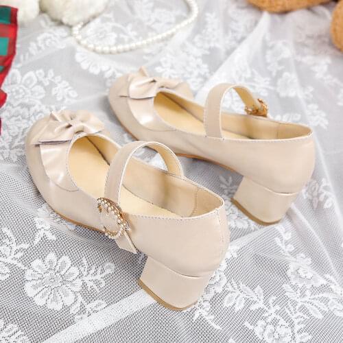 Spring Autumn Girls Lolita Shoes Patent Leather Women Mary Janes Shoes Woman Flats Round Toe Blue Cosplay Platform Shoes