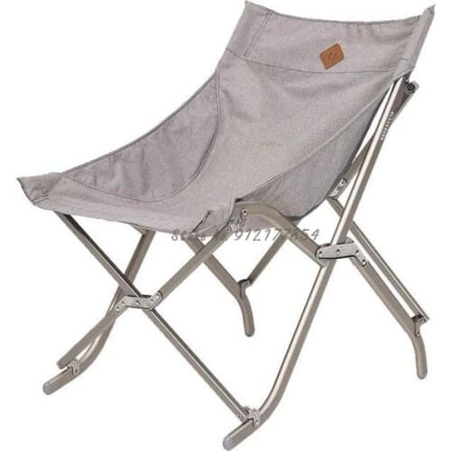 Outdoor Folding Chair Aluminum Alloy Loose Portable Lazy Chair Camping Beach Backrest Fishing Moon Chair