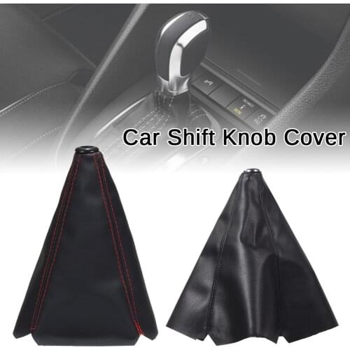 16mm Universal PU Leather Car Gear Shift Knob Cover Auto Car Manual Stick Shifter Knob Gear Shift Boot Cover Gaiter