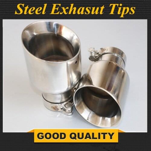 1 PCS Universal Car Exhaust Muffler Tip Stainless Steel Pipe Chrome Trim Modified Car Tail Throat Liner Pipe