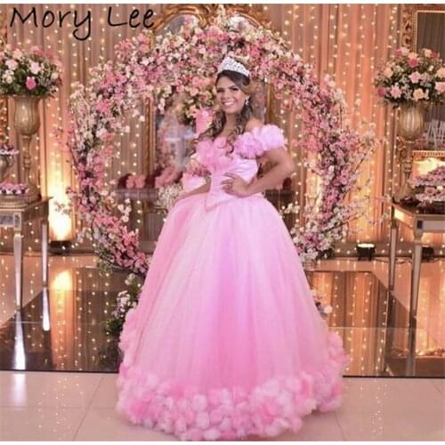 Hand Made Flower Evening Dresses V-Neck Sleeveless A-Line Floor Length Soft Tulle Evening Dresses vestidos de fiesta de noche