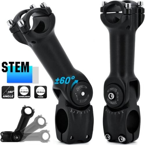 Bike Stem Adjustable 60 Riser Ultralight for XC MTB Stem 90 110 130mm * 25.4mm 31.8mm Road Stem Bike Accessories Bicycle part