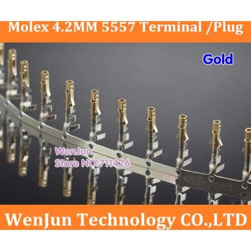 High QUality Molex 4.2mm 5557 connector/plug/ terminals Gold ,Wire Cable Housing Female Pin