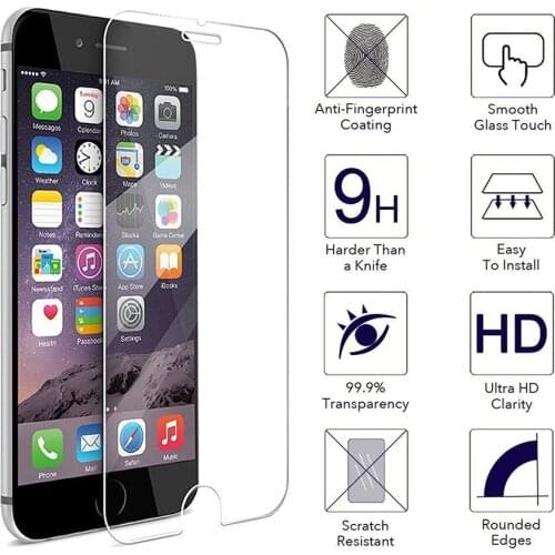 Tempered Glass For iPhone 12 Pro Max 12 Mini 11 Pro X XS MAX 6 6s 7 8 Plus 4s 5 5s SE Screen Protector Film Protector Case