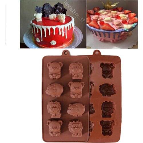 Animals Silicone Cake Chocolate Mould DIY Bakeware Kitchen Bake Pastry Tools Lion Bear Hippo Soap Jelly Moulds Cake Tools