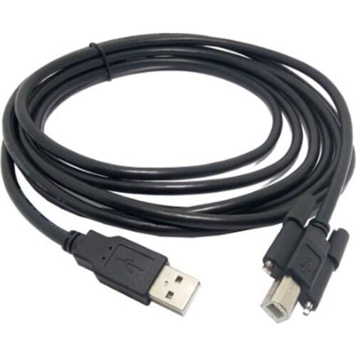 1PCS USB 2.0 A Male to B Male date line Cable with Screw holes Connector For Printer Hard disk box Scanner 1.5M/5FT 3M/10