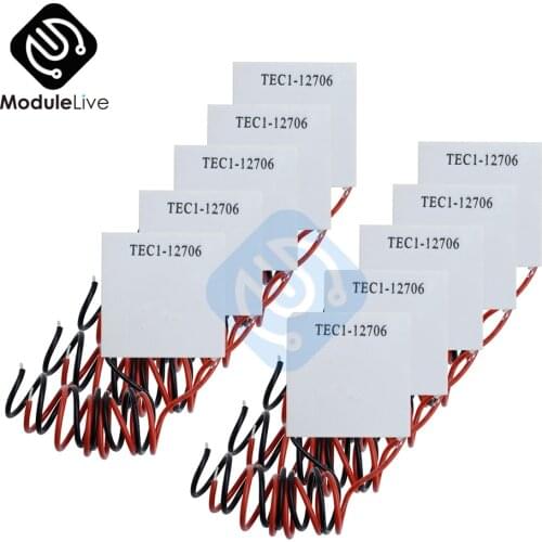 10PCS TEC1-12706 12706 TEC Thermoelectric Cooler Peltier 12V New Of Semiconductor Refrigeration TEC112706 Heatsink Plate Module