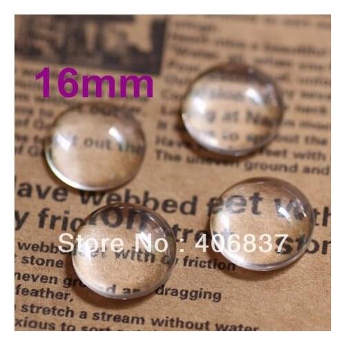 100pcs/lot, Good Quality 16mm Domed Round Transparent Clear Magnifying Glass Cabochon
