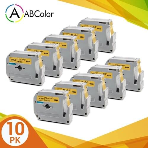 10PK Compatible Tape For Brother MK 831 MK-831 mk831 Label Tape 12mm Black on Gold For Brother P touch Label Maker PT-70 PT-80